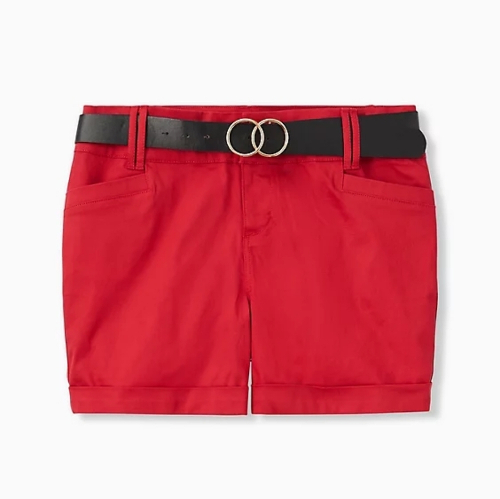 Torrid Red Belted Mid shorts